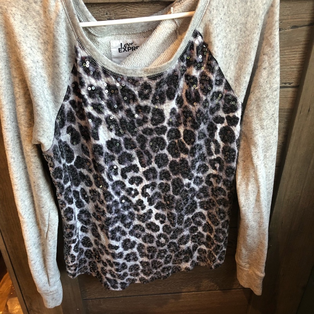 Cheetah Sequin Crew